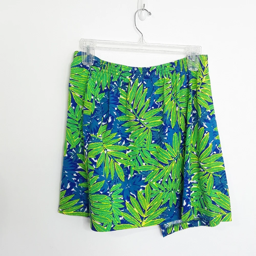 Liz & Co Under The Sea Palm Leaf Blue Green Sarong NWT sz S